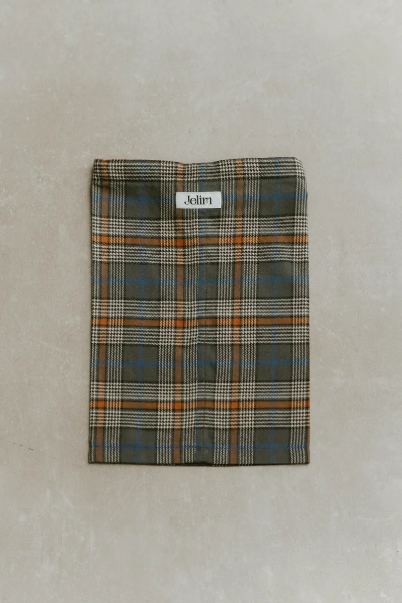 Jelim お散歩用スヌード Gentle Plaid / グレー ブルー オレンジ
